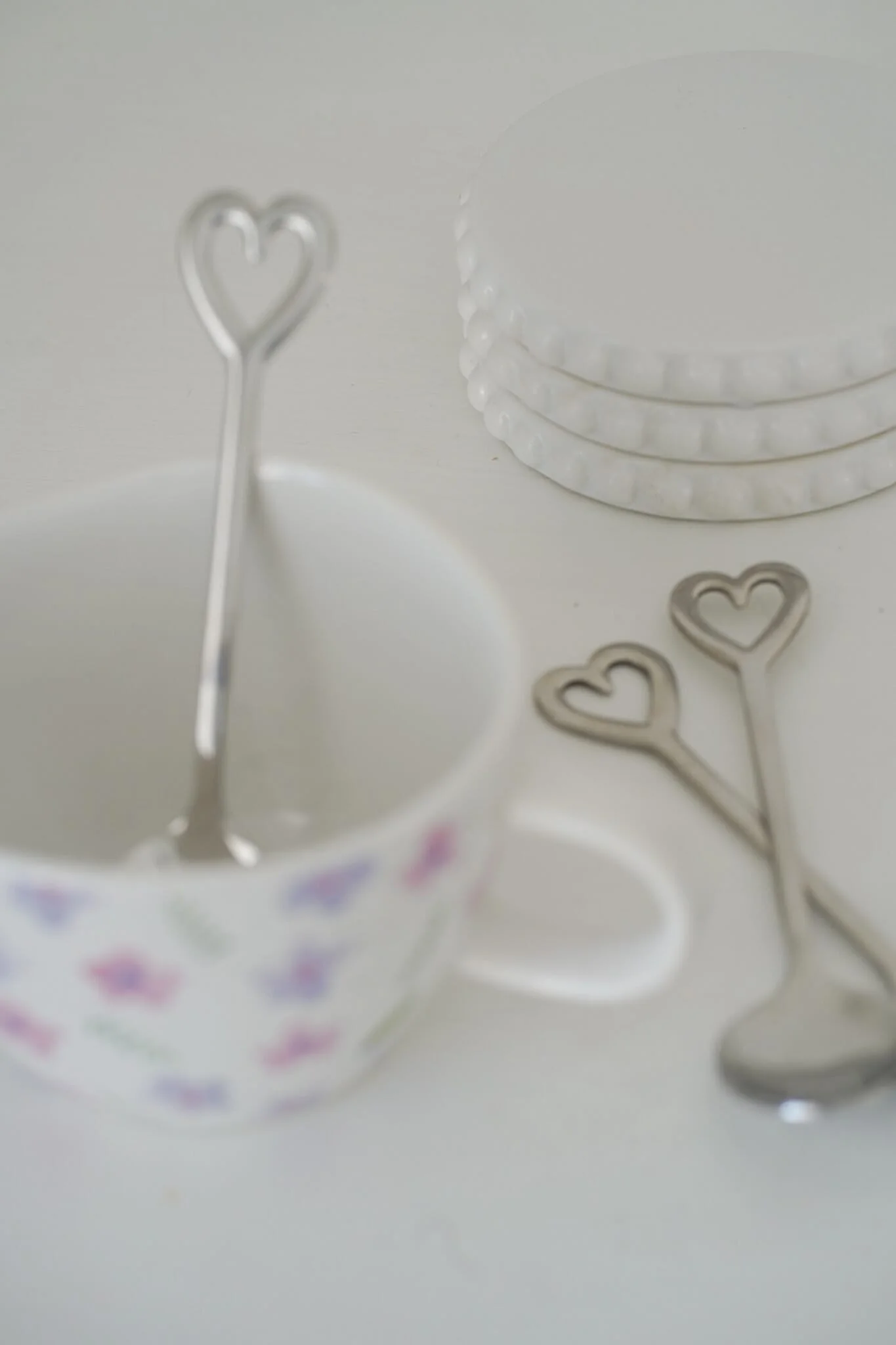 Set Of 3 Stainless Steel Heart Spoons - Silver - Image 3