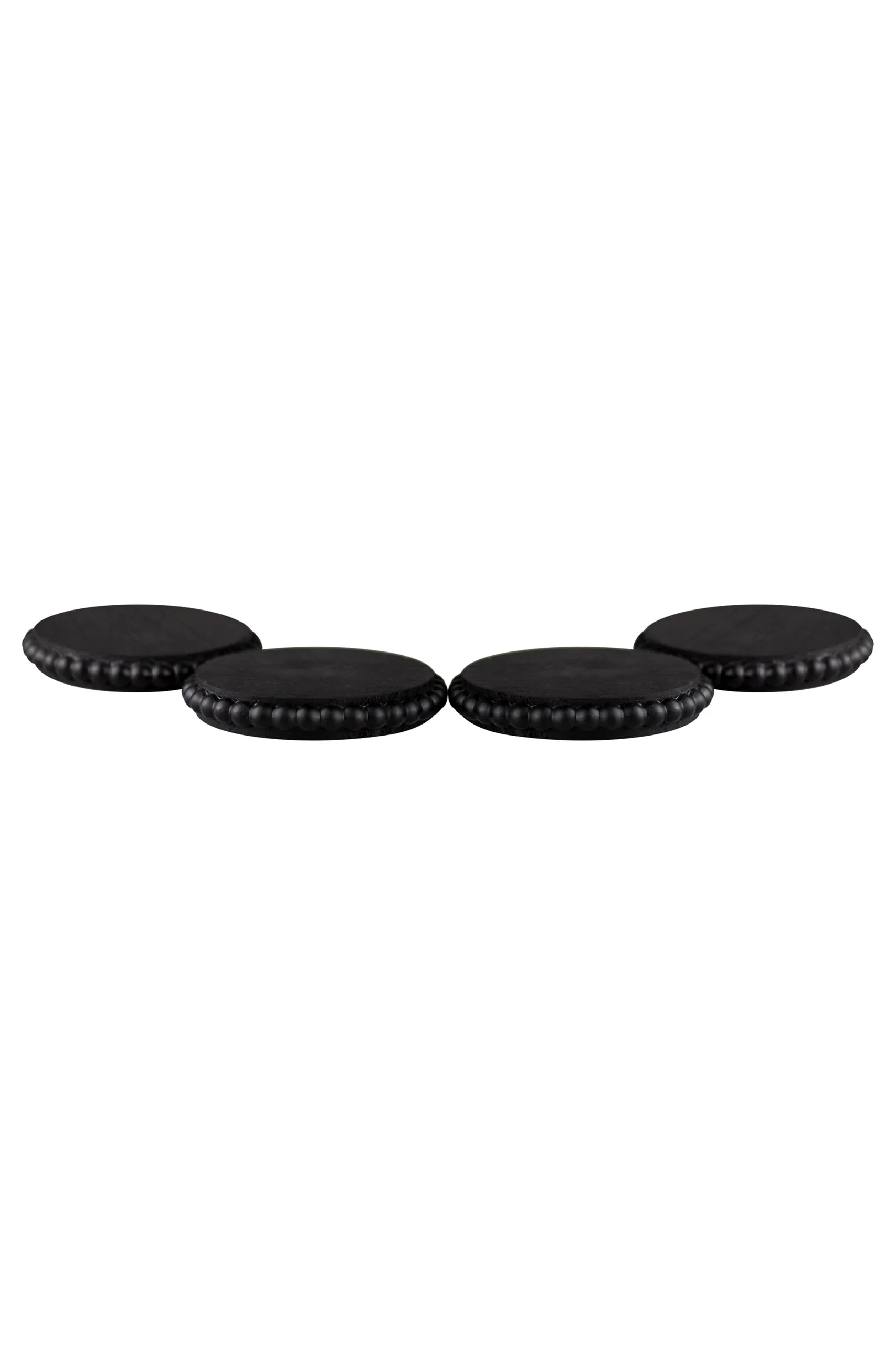 Beaded Wooden Coasters Set - Black - Image 6
