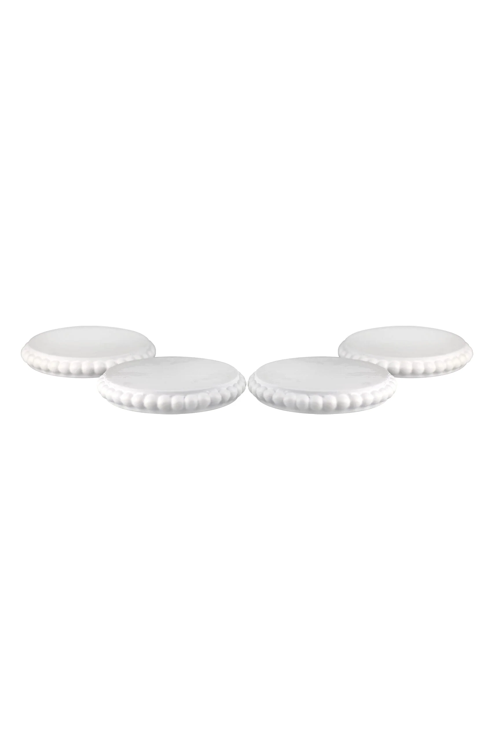 Beaded Wooden Coaster set - White - Image 7