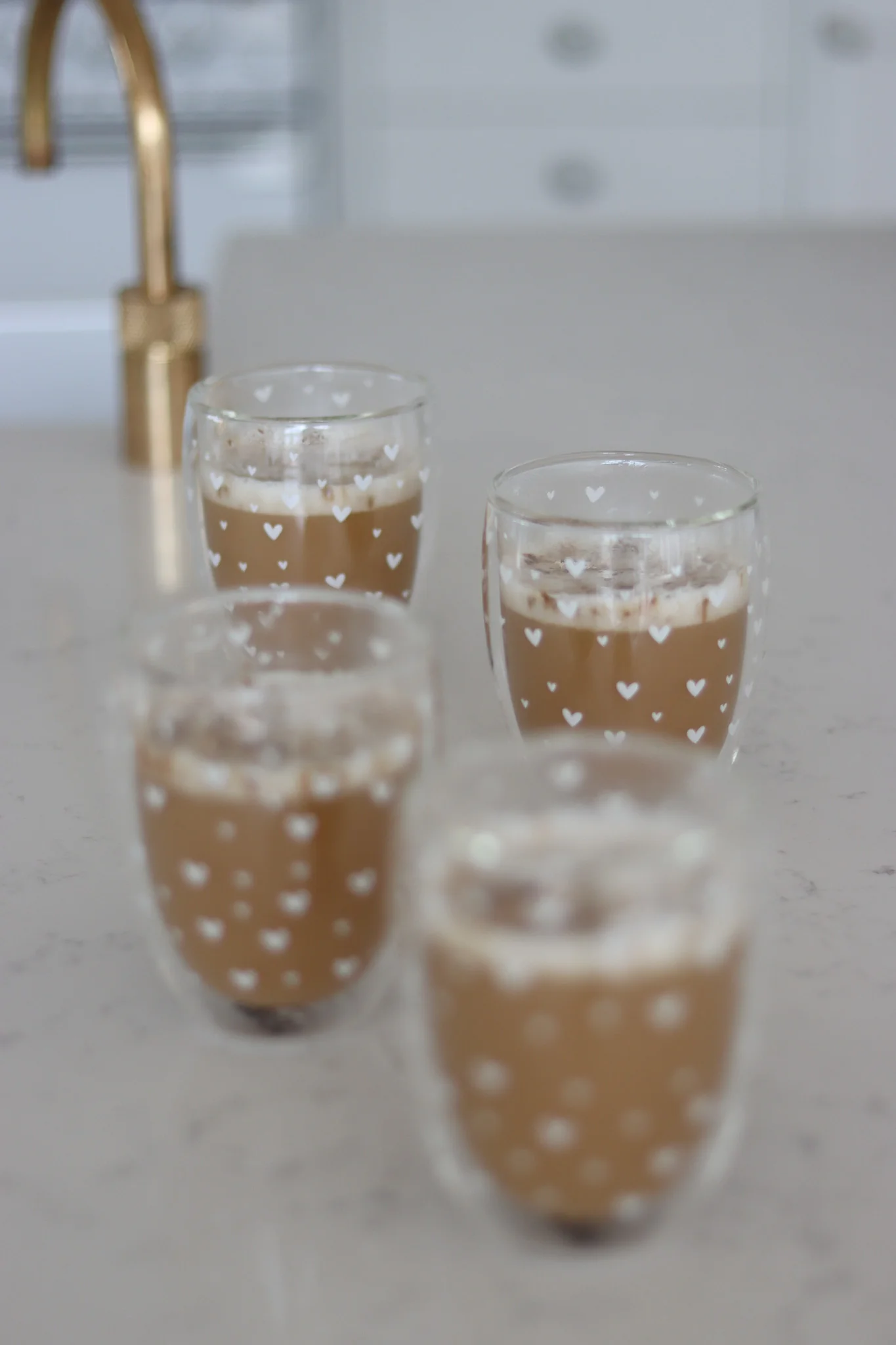 Set of 4  Double Walled Glasses - Small Closer Heart/White - Image 2