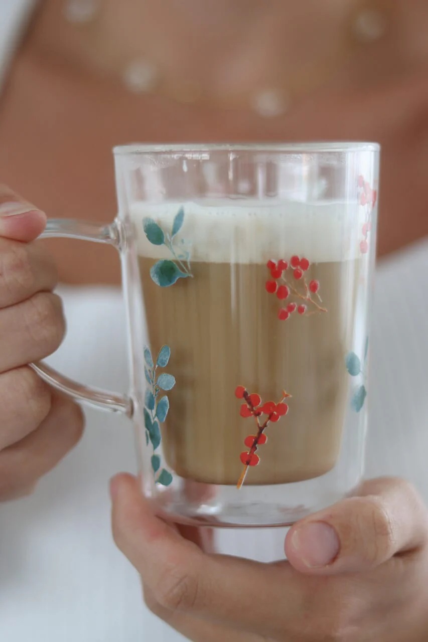 Double wall Christmas Mug - Winter Flower - Image 2