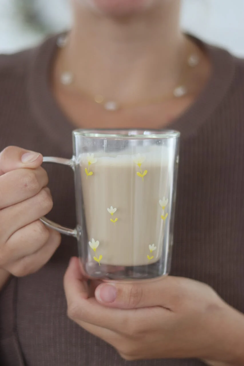 Slim Double Walled Glass Mug - Early Autumn