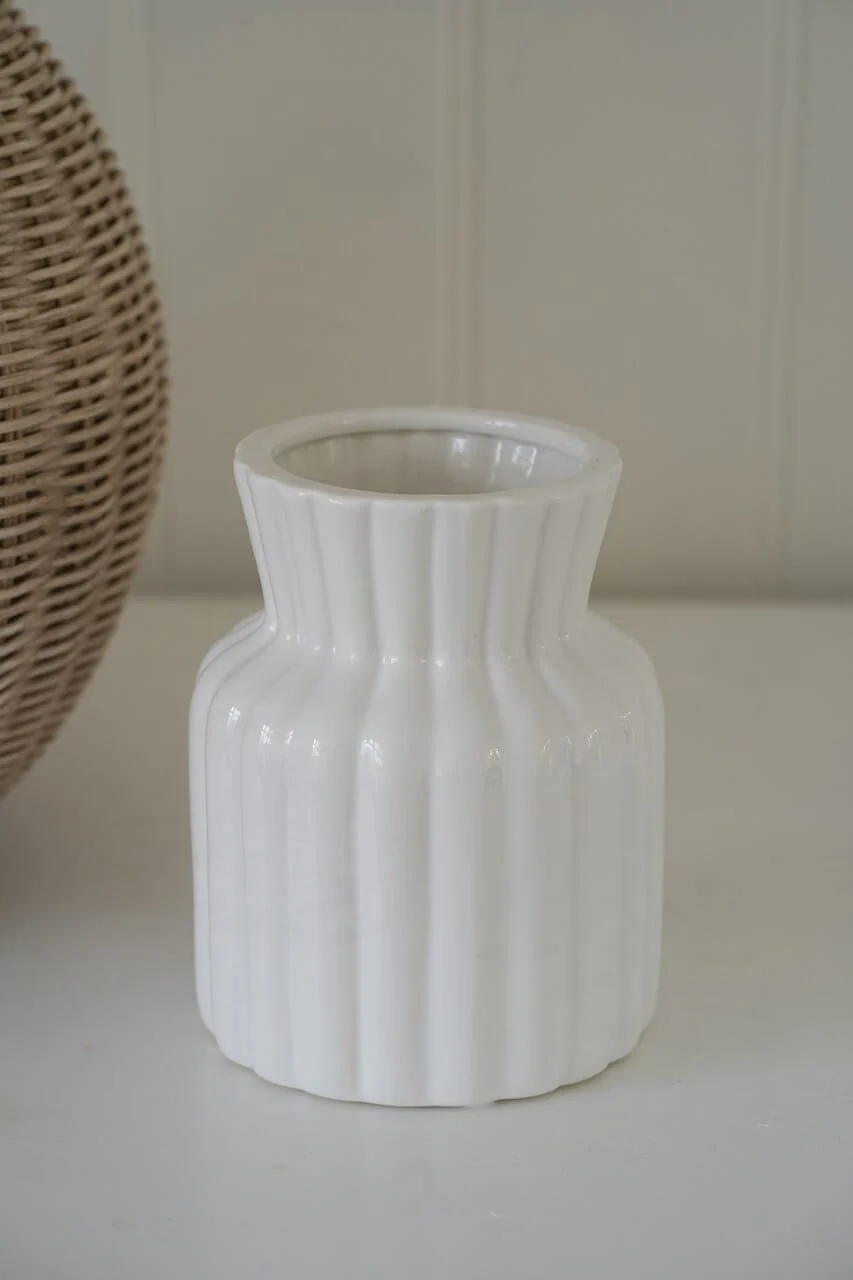 Small Ceramic Vase - Ribbed - Image 4