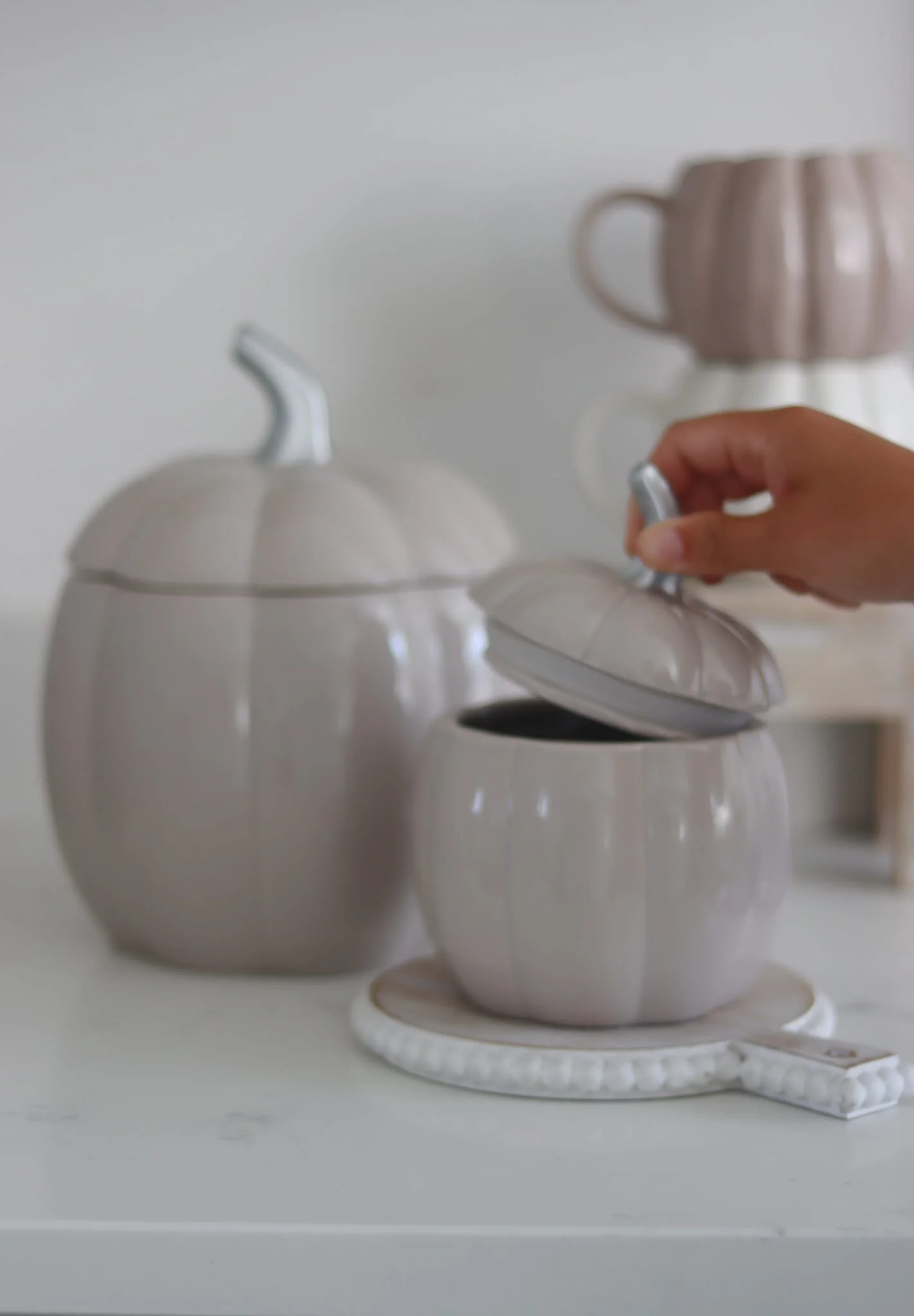 Small Ceramic Pumpkin Jar - Autumn - Image 3