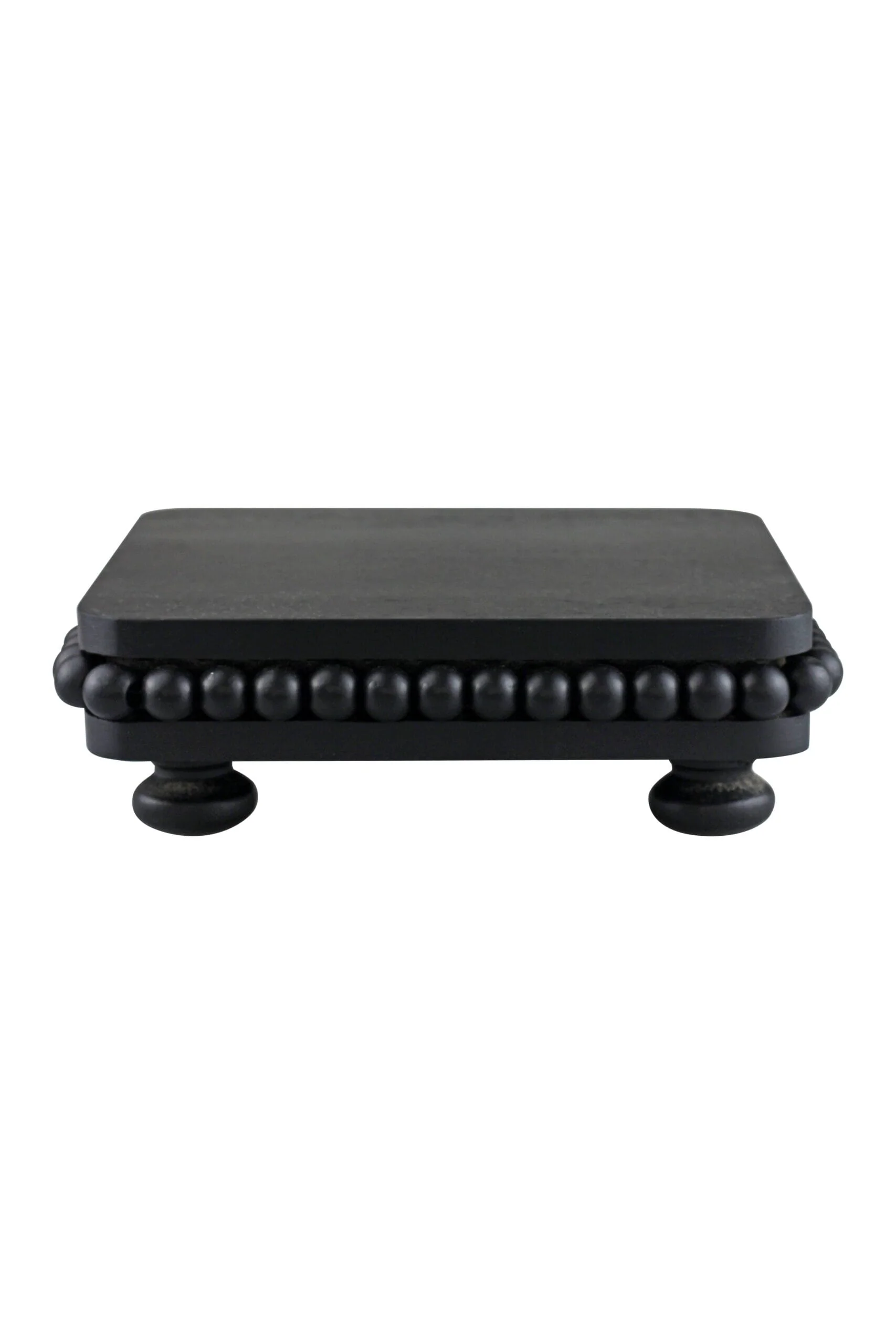 Square Beaded Raised Tray-Black - Image 2