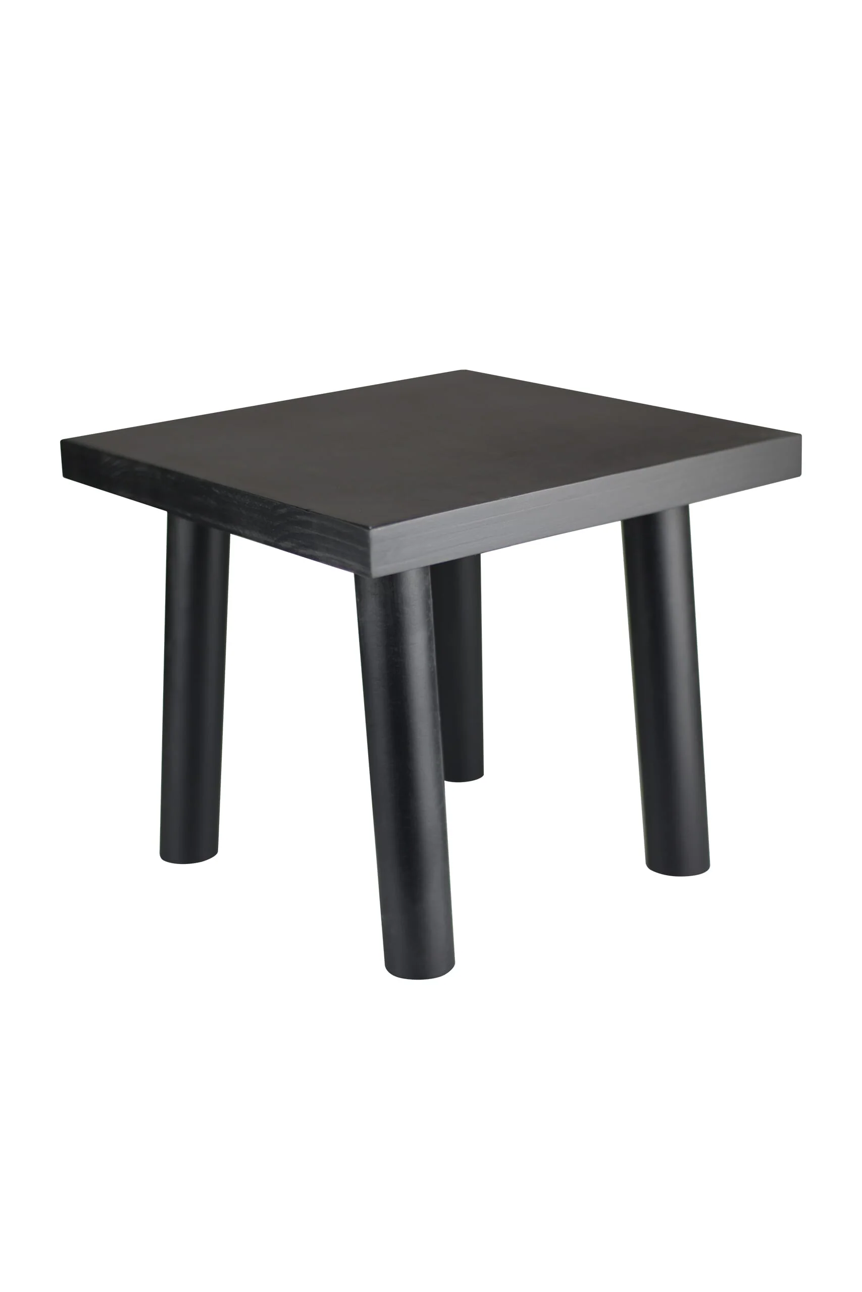 Square Wooden Stool - Round Legs/Black - Image 2