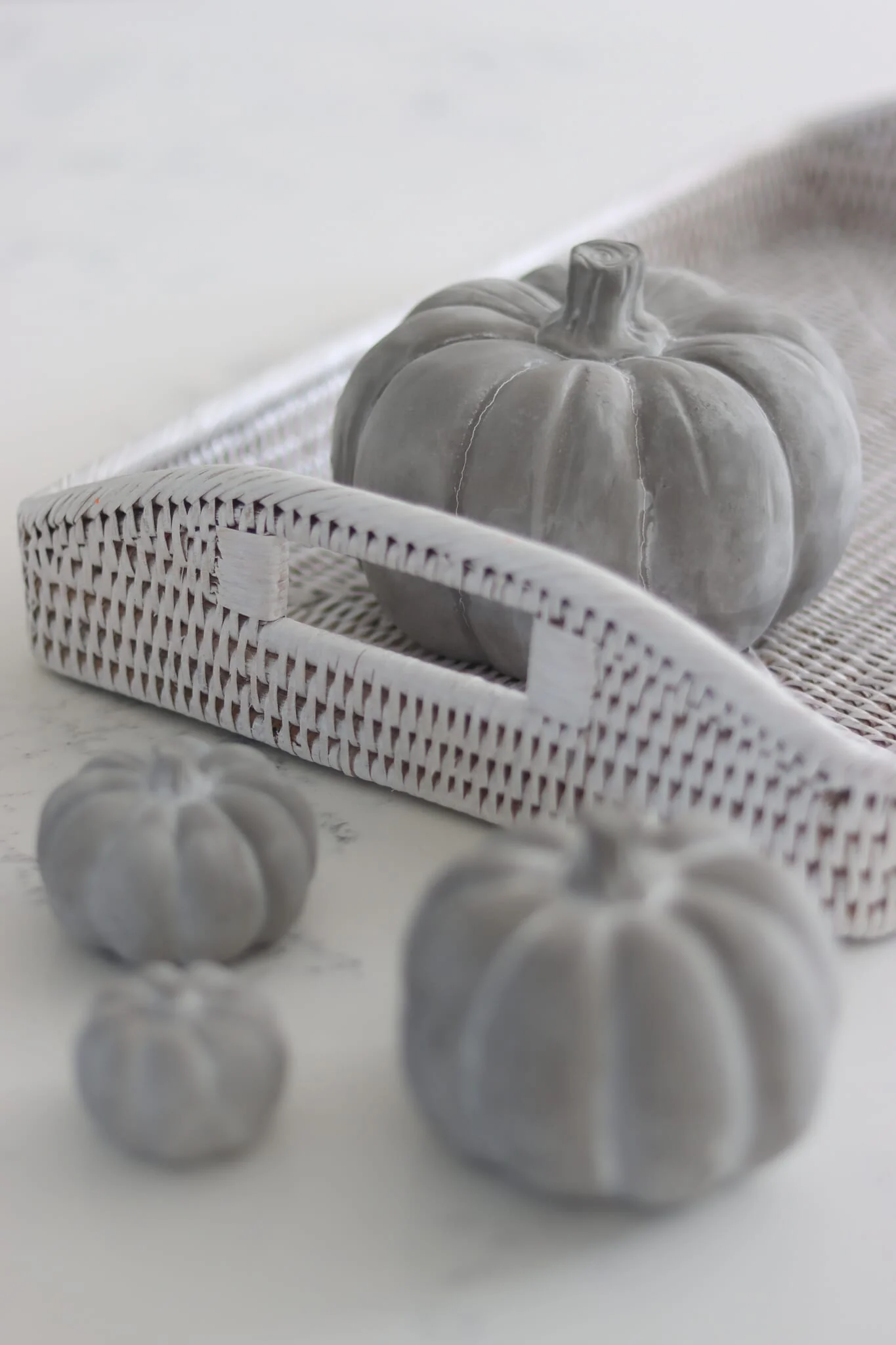 Stone Resin Pumpkin Family - Grey - Image 2