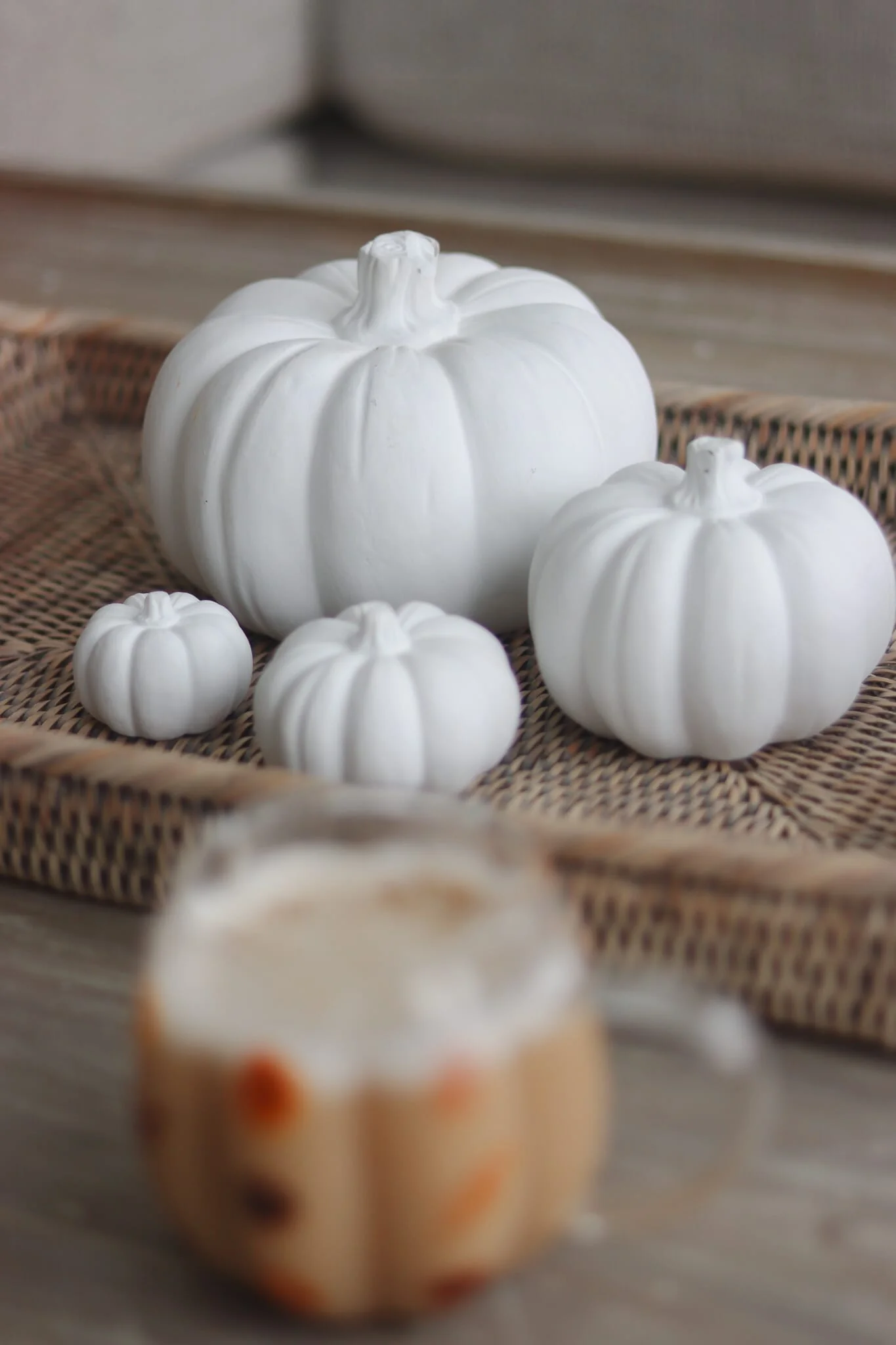 Stone Resin Pumpkin Family - White - Image 3