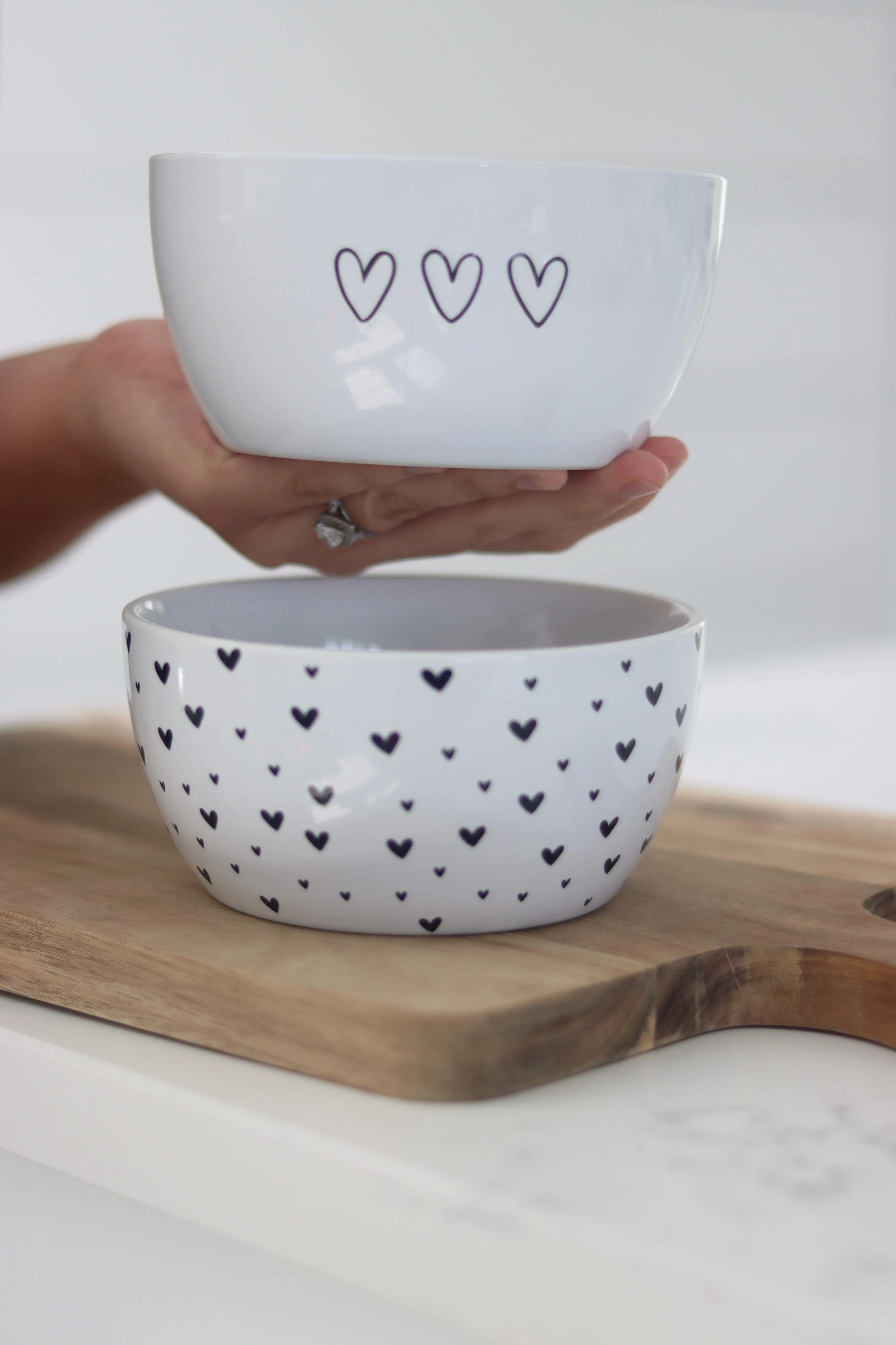 Ceramic Bowl - Black 3 Hearts - Image 4