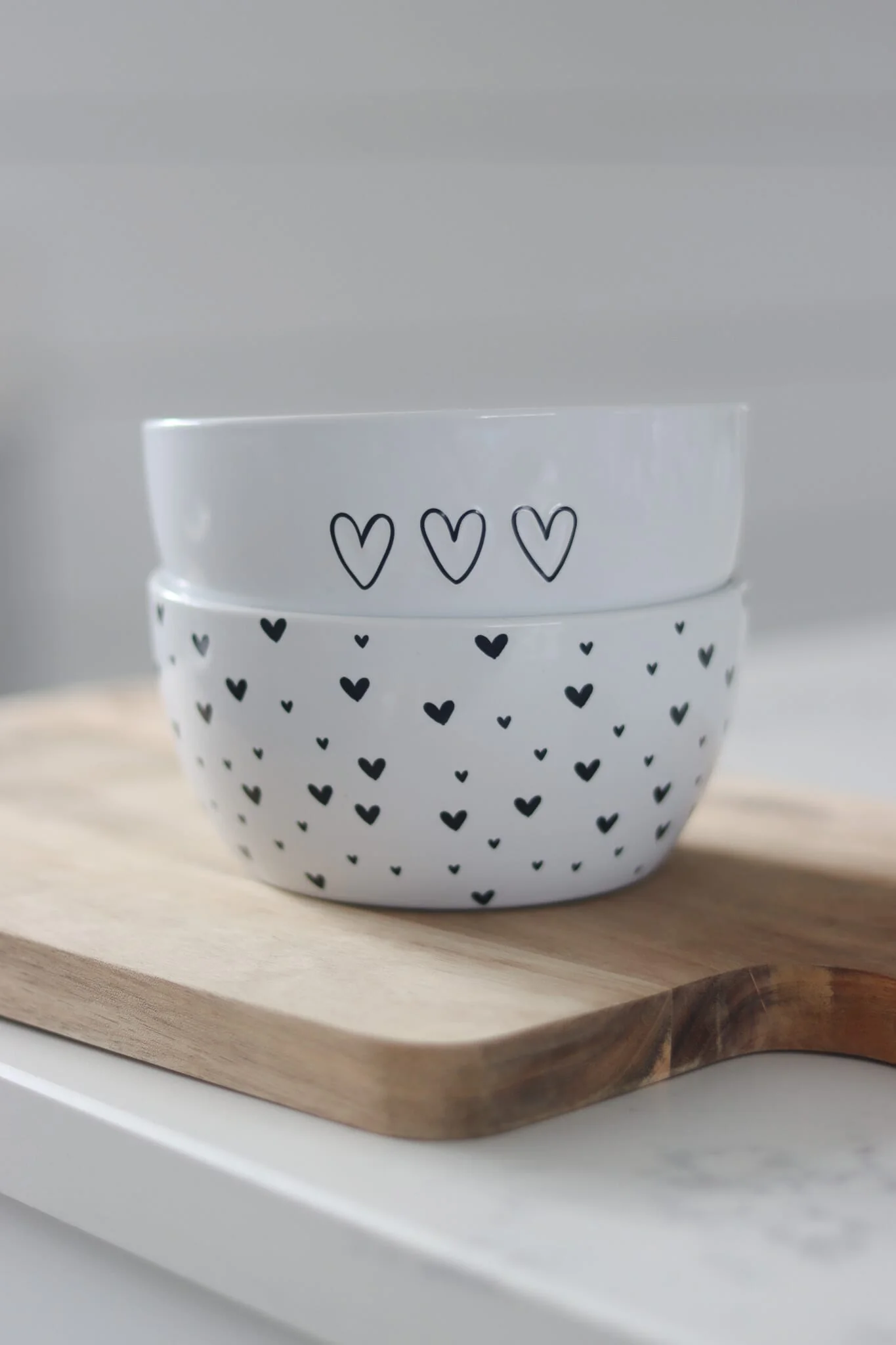 Ceramic Bowl - Black 3 Hearts - Image 5