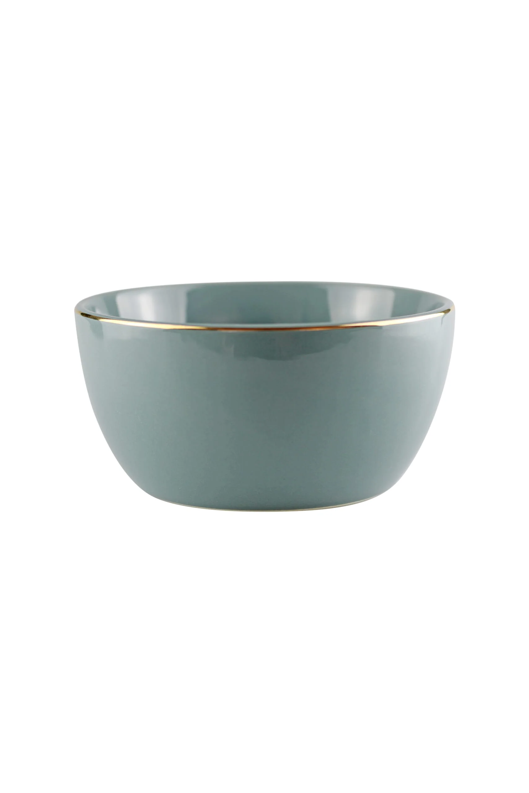 Ceramic Bowl - Slate Gold Trim