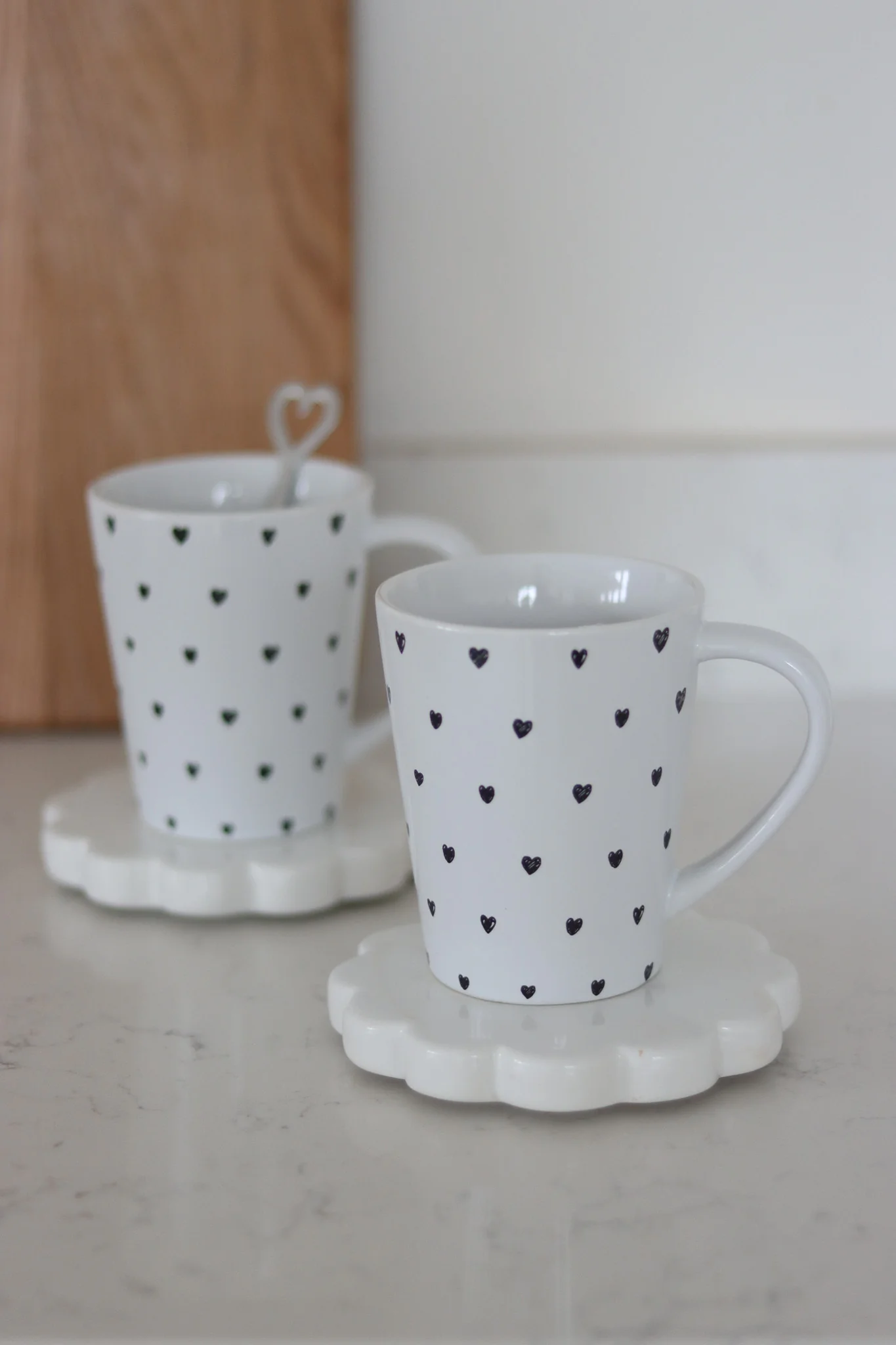 Tall Stoneware Mug Set – 2 Piece – Multi Hearts - Image 2