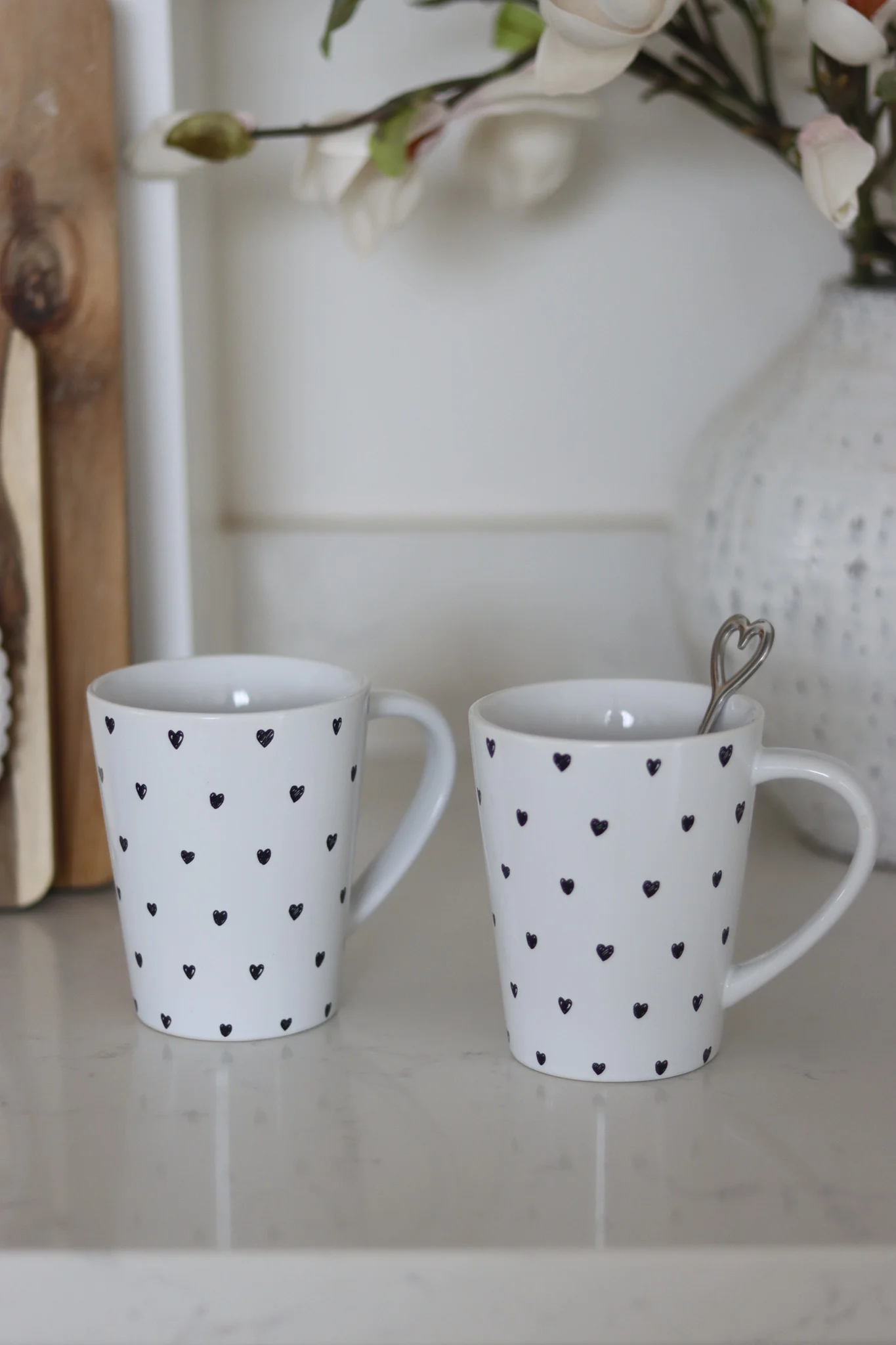 Tall Stoneware Mug Set – 2 Piece – Multi Hearts - Image 3