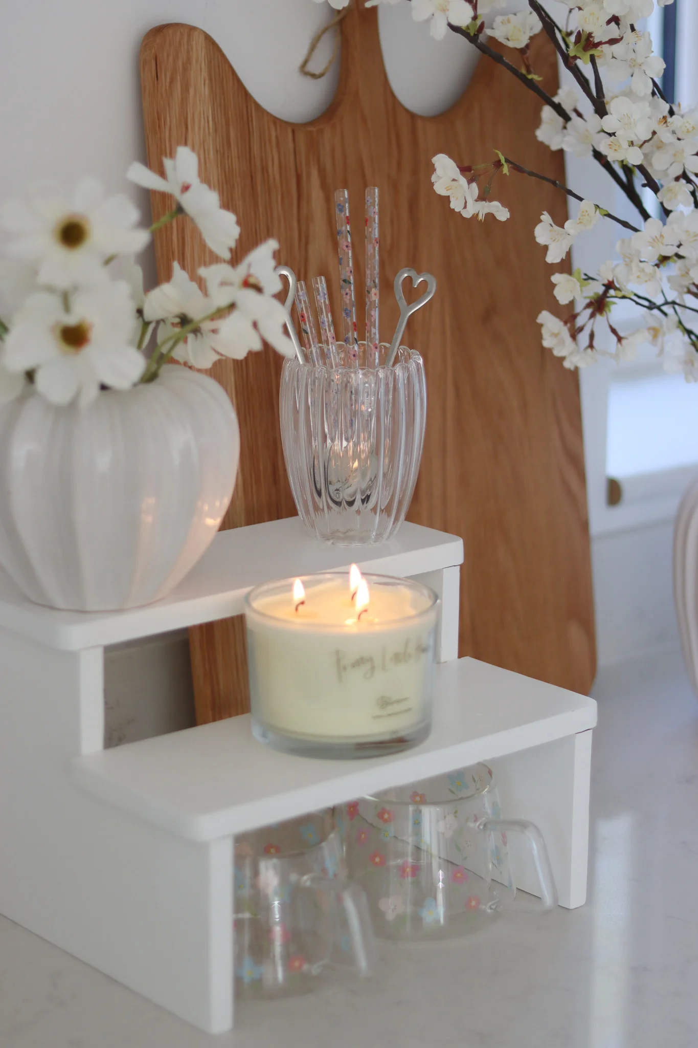 Two Tier Display Stand - White - Image 2