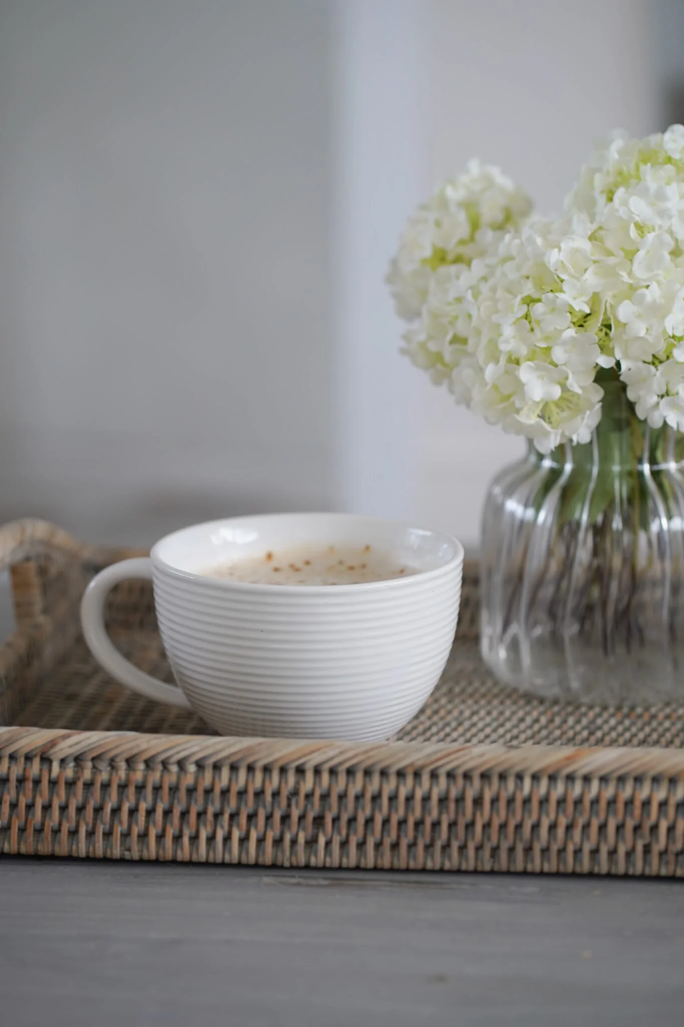 Ribbed Ceramic Mug - White - Image 2