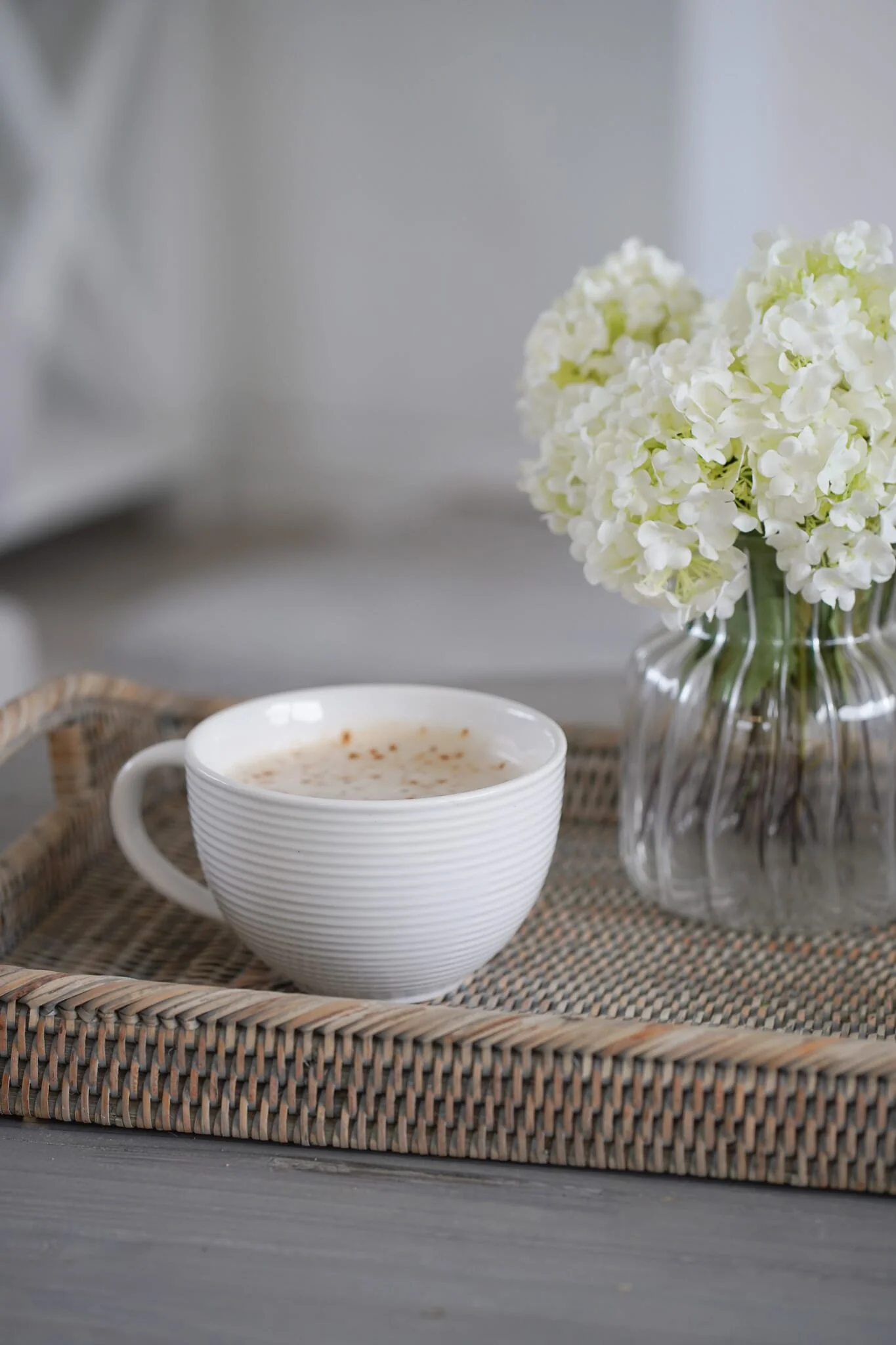 Ribbed Ceramic Mug - White - Image 3