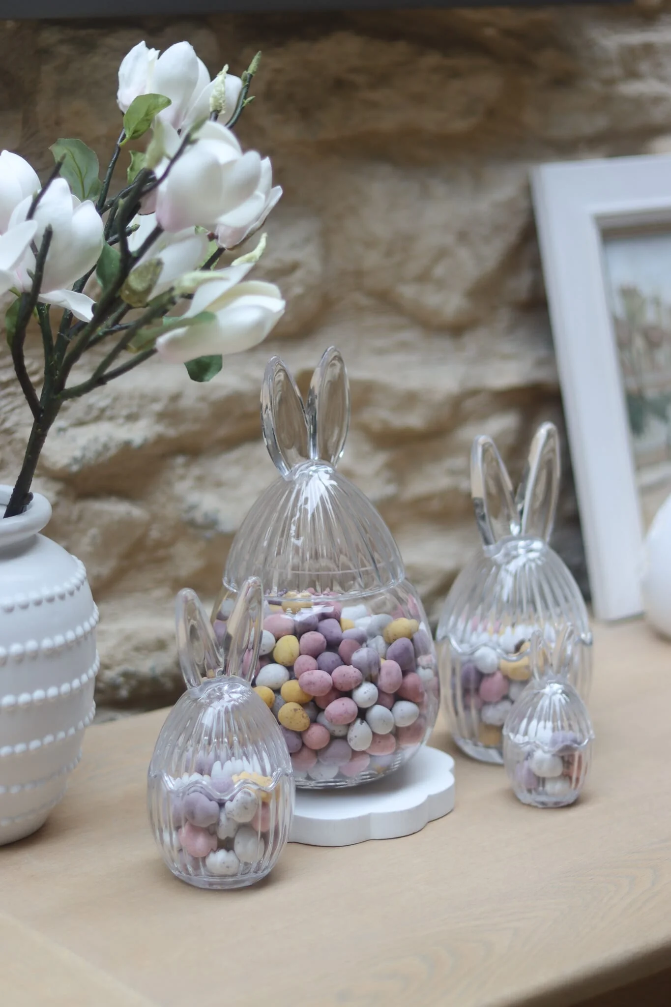 XL Glass Bunny Jar - Fluted - Image 4